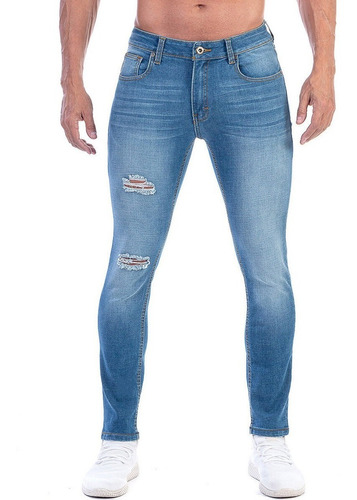 Pantalón Mezclilla Hombre Opps Jeans Ligera Demolición