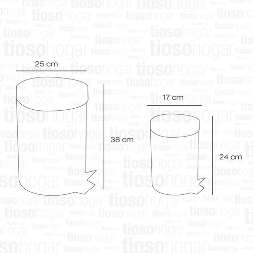 Set 2 Cestos Tachos De Basura Acero Inoxidable 3 Lts 12 Lt
