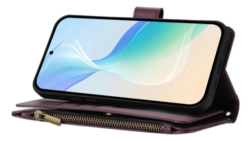 Funda Tipo Cartera De Piel Con Cierre De 9 Ranuras Para Realme Serie 6/7/8, 6 Colores, Correa De Muñeca, Desmontable, Función Atril