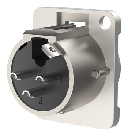 Imagen 2 de 4 de Socket Xlr O Canon Macho Metalico Para Chasis Panel