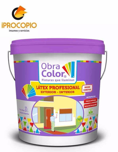 Latex Profesional Int/ext Obra Color 20 Litros - Iprocopio