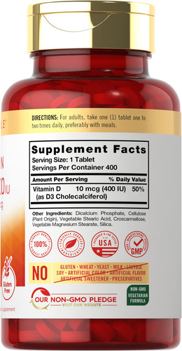 Suplemento De Vitamina D Carlyle, Vitamina D3, 400 Comprimid