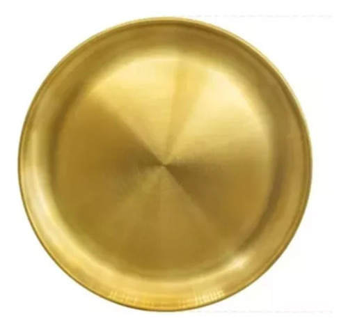 Plato Playo De 26 Cm De Acero Inoxidable Dorado Premium