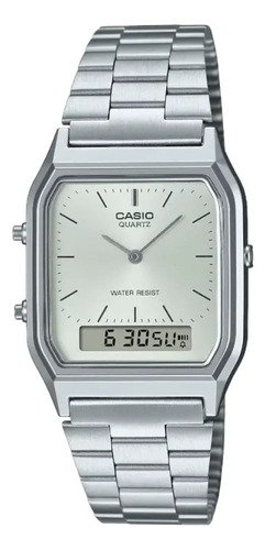 Reloj Casio Dig/ana Rectangular Plateado Aq-230a-7amqy