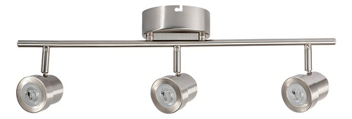 Pack 3 Rieles 3 luces Led Estévez, 17W, Luz Cálida, Níquel