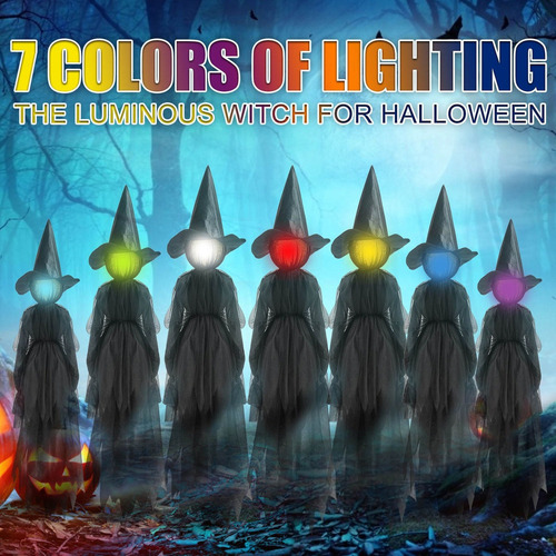 4 Piezas De Halloween Tomados De La Mano Bruja Luces Led2023