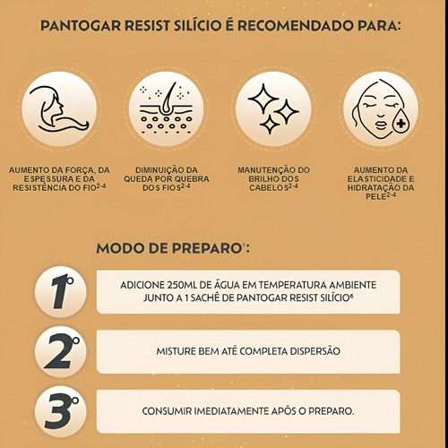 Pantogar Resist Silício Sem Sabor Com 30 Sachês De 10g Cada Sem Sabor