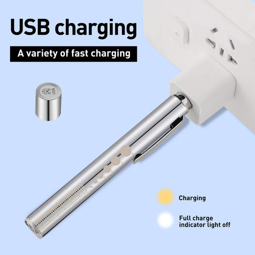 Lápiz De Luz Led Reutilizable Recargable Con Clip De Bolsill