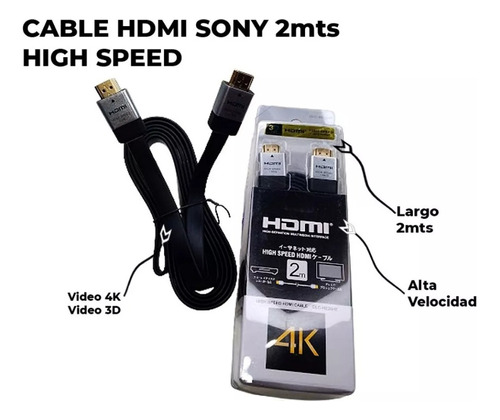 Cable Hdmi 1080 Resolución 4k  2k Y Vídeo 3d