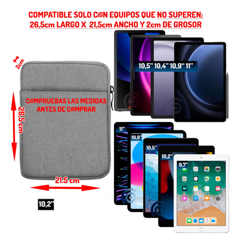 Funda Bolso Para iPad Y Tablet 13 Pulgadas