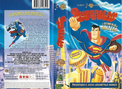 Superman Vhs Warner Bros. El Ultimo Hijo De Krypton