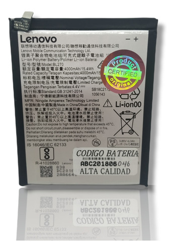 Batería Lenovo Bl270 G6 Play