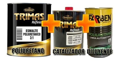 Pintura Automotriz Auto Poliuretano Blanco 1l + Cat. + Diluy