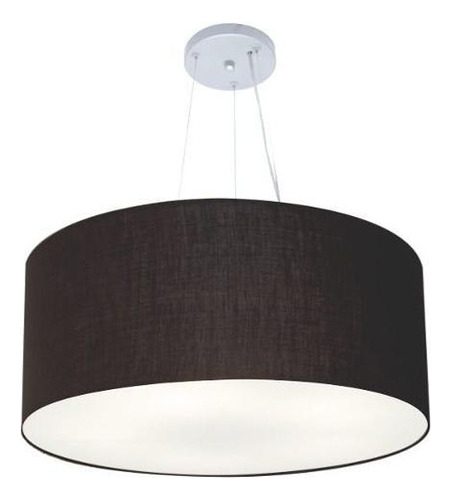 Lustre Pendente Cilíndrico Md-4074 60x30cm Preto - Bivolt