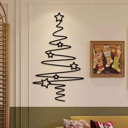 Árvore De Natal Montada Na Parede Penduração De Parede Em Ár