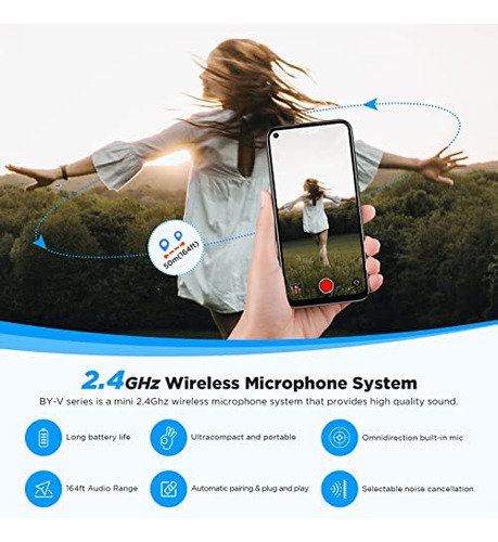 Boya By-v10 Micrófono Inalámbrico Lavalier Para Android Usb