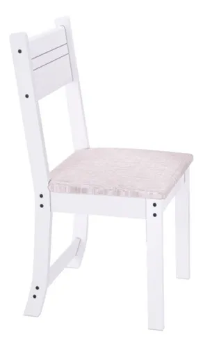 Juego de mesa Caribe con 4 sillas Indekes, diseño de tela blanca: liso
