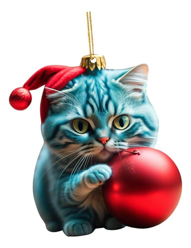 3 Decoración Navideña De Gato, Figura De Gato 2023, Estilo