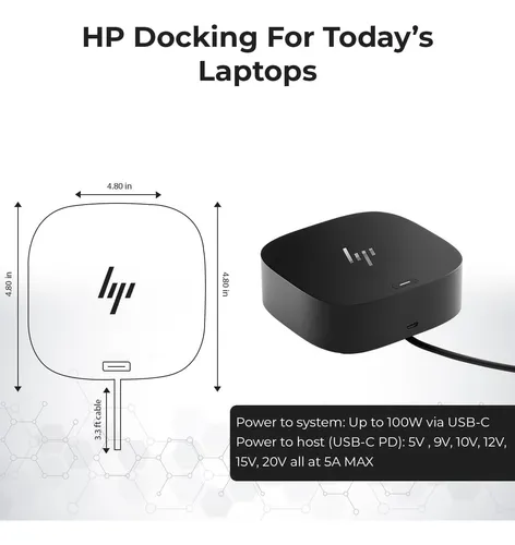 Docking Station Hp Usb-c G5 Con Adaptador 120w Y Accesorios