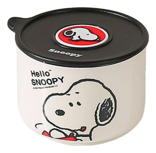 Set X3 Bowl Perrito Snoopy C/tapa So Cute Peanuts Herméticas Blanco Snoopy