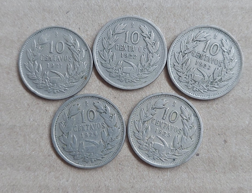 Lote  17 Monedas De 10 Centavos Años 1921 - 1941