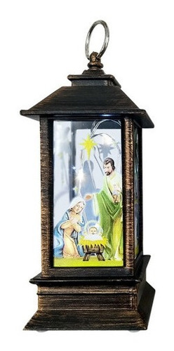 Pesebre Farol Navideño Cafe Luces Micro Led Navidad Rf 0462