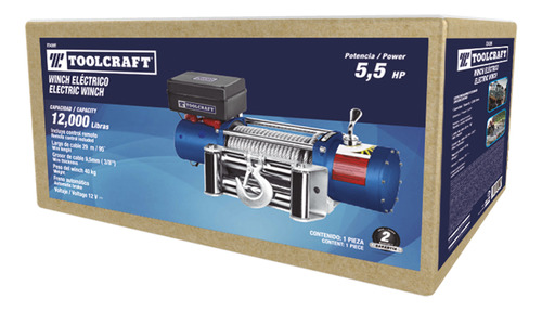 Winch Malacate Eléctrico 5.448 Kg 5.5 Hp Toolcraft De 29 M