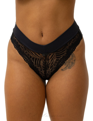 Kit 2 Calcinha Feminina Fio Duplo Poliamida E Renda Conforto