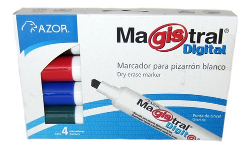4 Marcadores Pizarrón Blanco 6mm Magistral Digital Azor