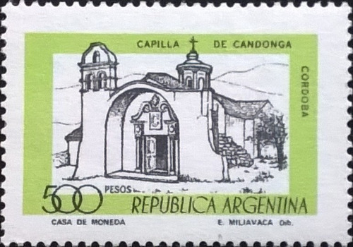 Argentina, Sello Gj 1792 Candonga 500p Mate Fl Mint L11593
