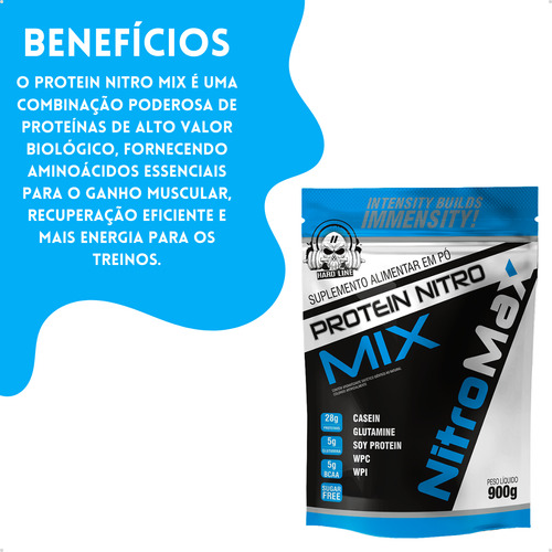 5x Whey Protein Nitro Mix Refil 900g - Nitromax Sabor Creme De Avelã