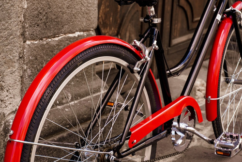 Bicicleta Vintage Urbana C/ Nombre 6 Vel Rojo Mybikemx