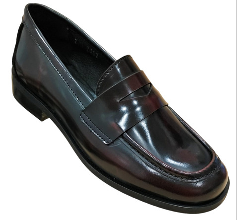 Mocasín Cuadrado Penny Loafer De Piel Camaleón V. Via Libera