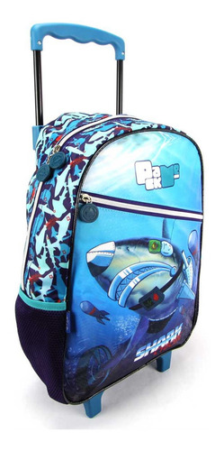 Imagem 2 de 9 de Mochilete Shark Cyborg Com Lancheira E Estojo Pacific 997l01