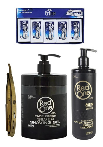 Set Aftershave, Gel Afeitar 1l Portanavaja Gold, Dorco Prime