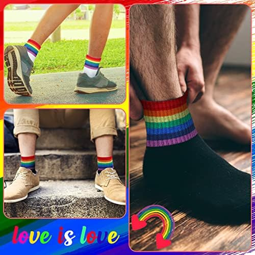 Berlune 30 Pares Gay Pride Lgbtq Arco Iris Rayas Crew Calcet