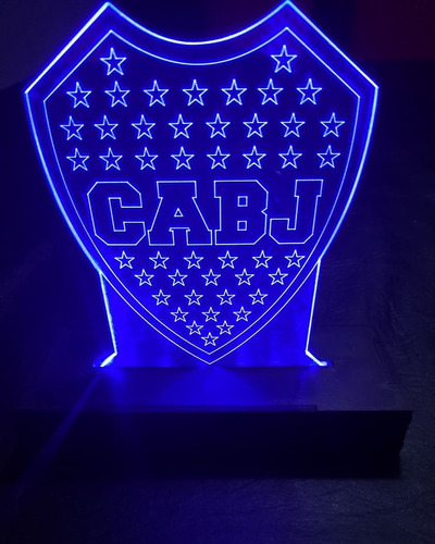 Lámpara Acrilico Decoración Boca River Led Estructura Negro Pantalla Eleccion
