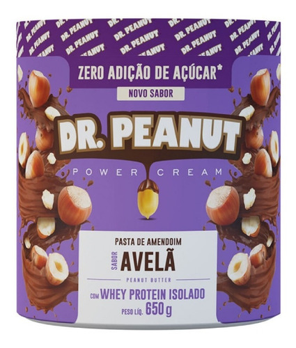 Pasta De Amendoim Avelã Com Whey Protein 650g - Dr Peanut