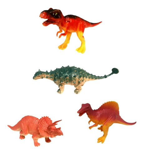 Dinosaurios De Goma En Bolsa X 4 Incluye Rex