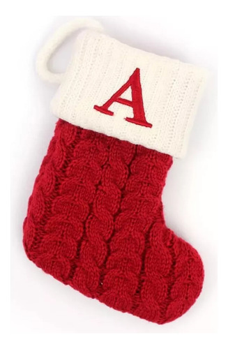 W Medias Navideñas Con Iniciales Bordadas Navideñas