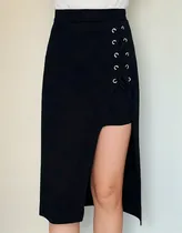 Comprar Falda Recta Irregular Con Enlazado Punk Grunge Metal Edgy
