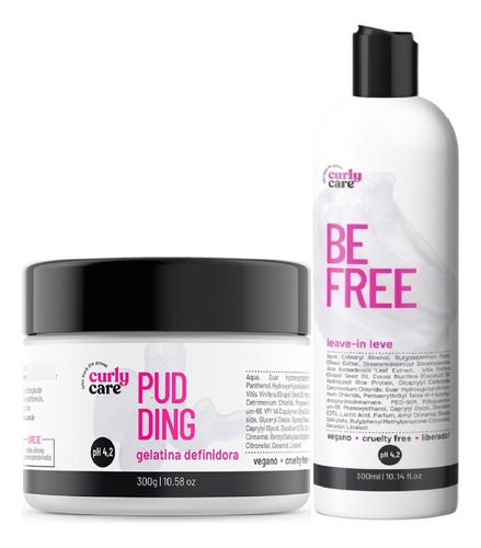 Kit Curly Care Pudding Gelatina E Be Free Leave-in Leve