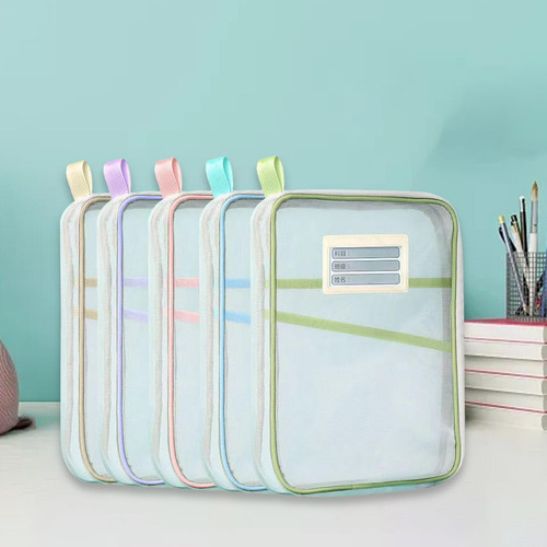 . 5 Bolsas Para Documentos A4 Com Zíper De Malha
