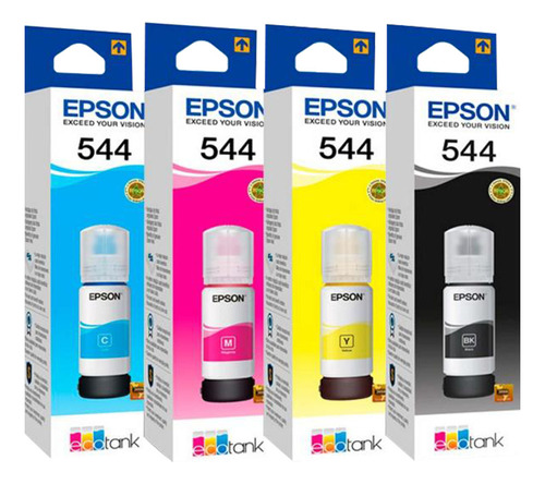 Pack Tinta Epson T544 Original 65ml X4 Colores L3110 L3150