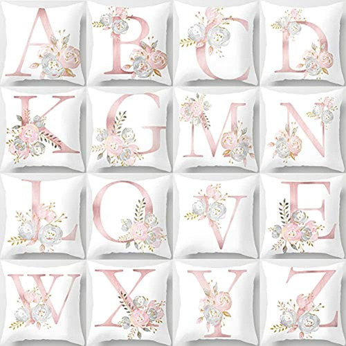 Eanpet - Fundas De Almohada Decorativas Con Letras Abc, Fund