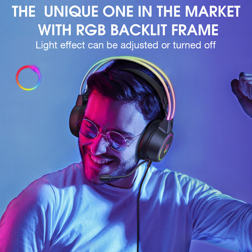 Auriculares Rgb Gaming Onikuma Sponge, Luces Con Cancelación