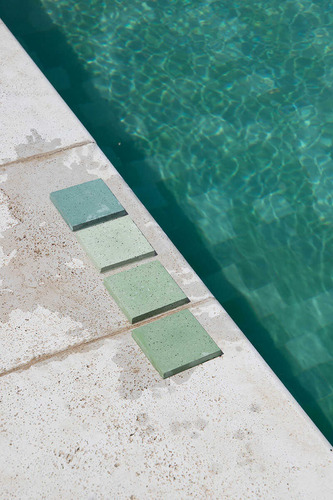 Revestimiento Simil Bali Pileta Pool Stone 11x11 Mix Verde