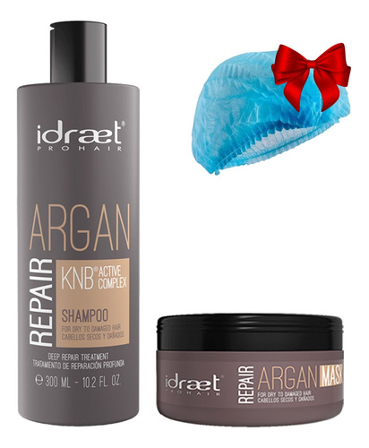 Argan Repair Shampoo + Mascara Capilar Idraet Reparacion