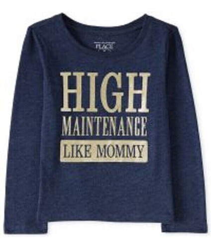 Nwt Baby And Toddler Girls Glitter High Maintenance Graphi