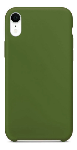 Protector Para iPhone XR Silicona Verde Militar